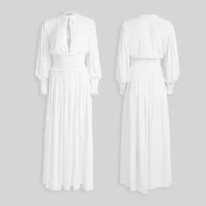 WeWoreWhat ADDISON DRESS Smocked White Maxi Cover Up XS